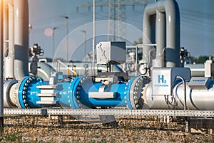 Hydrogen renewable energy production pipeline - hydrogen gas for clean electricity solar and windturbine facility