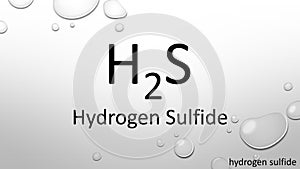 Hydrogen sulfide chemical formula on waterdrop background