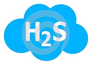 Hydrogen Sulfide Cloud Vector Icon Illustration