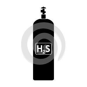 Hydrogen sulfide gas cylinde icon.