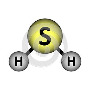 Hydrogen sulphide molecule icon