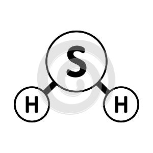 Hydrogen sulphide molecule icon