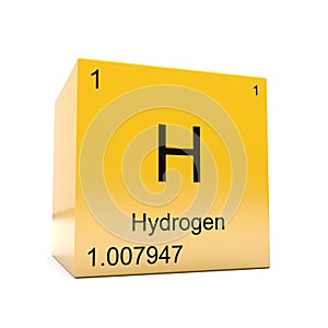 Hydrogen symbol yellow cube