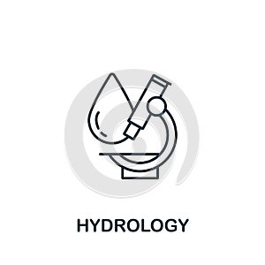 Hydrology icon from science collection. Simple line element Hydrology symbol for templates, web design and infographics photo