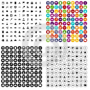100 hydrology icons set vector variant photo