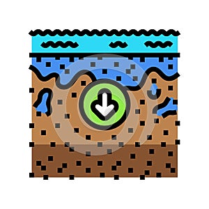 hydrology research hydrogeologist color icon  illustration
