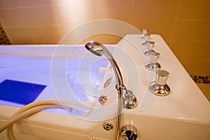 Hydromassage bathtub in a cosmetological clinic