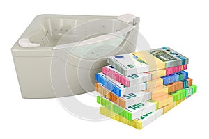 Hydromassage tub with euro packs. 3D rendering