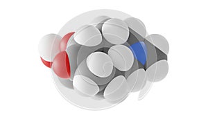 hydromorphone molecule, morphinan opioid, molecular structure, isolated 3d model van der Waals