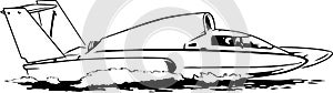 Hydroplane Vector Illustration