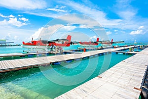 Hydroplanes at Male airport, Maldives