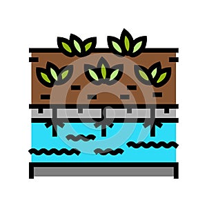 hydroponics water system irrigation color icon vector illustration