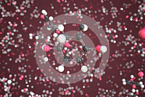 Hydroquinone molecule, conceptual molecular model. Chemical 3d rendering