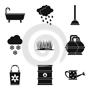 Hydroscheme icons set, simple style