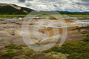 Hydrothermal field in the Uzon Caldera. Kronotsky Nature Reserve