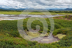 Hydrothermal field in the Uzon Caldera. Kronotsky Nature Reserve