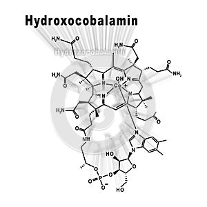 Hydroxocobalamin vitamin B12, Structural chemical formula