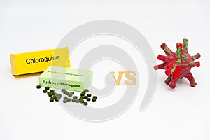 Hydroxychloroquine / Chloroquine versus coronavirus DIY - homemade model made with modeling clay.