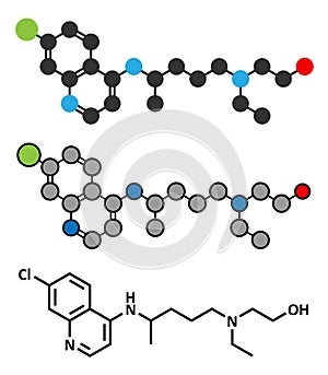 Hydroxychloroquine malaria drug molecule