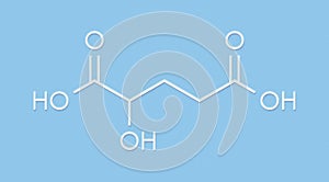 2-hydroxyglutarate molecule. Skeletal formula.
