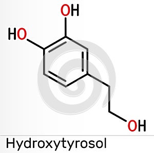Hydroxytyrosol molecule. It is catechol. Skeletal chemical formula