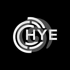 HYE letter logo design on black background. HYE creative initials letter logo concept. HYE letter design