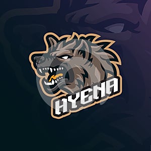 Hyena mascot logo design vector with modern illustration concept style for badge, emblem and t shirt printing. Hyena head