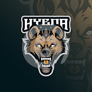 Hyena mascot logo design vector with modern illustration concept style for badge, emblem and t shirt printing. Hyena head