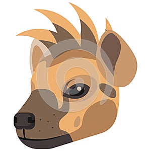 Hyena portrait made in unique simple cartoon style. Head of hyena. Isolated icon for your design