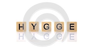 HYGGE spelt on word tiles photo