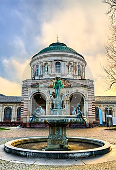 Hygieia Fountain at Therme Vierordtbad Baths in Karlsruhe, Germany photo
