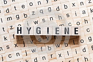 Hygien word concept on cubes photo