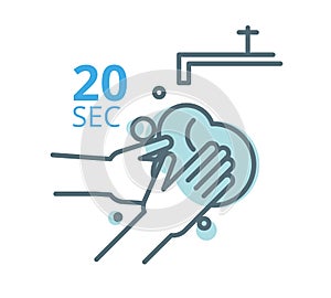 Hygiene - Handwash - 20 Seconds - Stock Icon