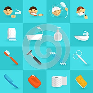 Hygiene Icons Flat