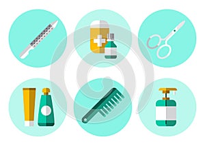 Hygiene Icons Flat Set