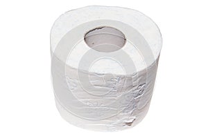 Hygiene toilet paper isolated on white. Bathroom tissue on white background. coronavirus, quarantine supply. Domestic soft roll.
