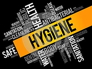 Hygiene word cloud collage