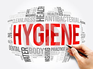 Hygiene word cloud collage, health concept