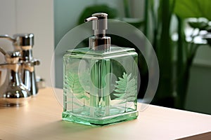 Hygienic Glass soap dispenser. Generate Ai photo