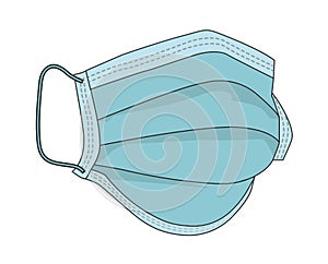 Hygienic mask or surgical earloop face mask in Vector