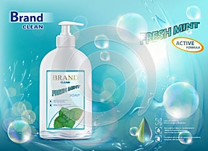 Hygienic soap with mint
