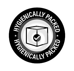 `hygienically packed` vector stamp