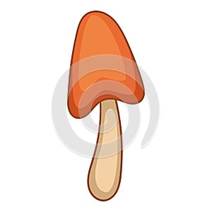 Hygrocybe conica mushroom icon, cartoon style