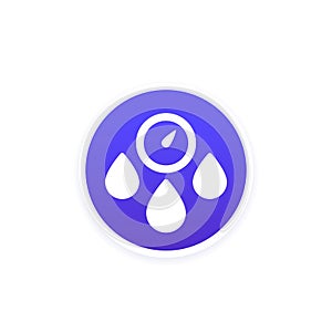 Hygrometer icon, humidity control vector design