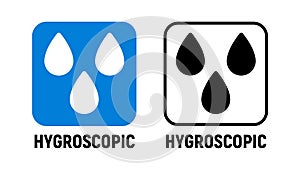 Hygroscopic vector icon, Hygroscope sign isolated water symbol photo