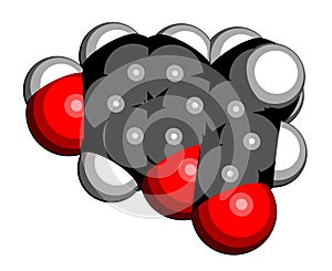 Hymecromone drug molecule. 3D rendering.