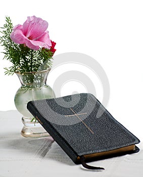 Hymnal with flowers