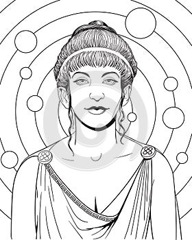 Hypatia, Ancient greek philosopher, vector