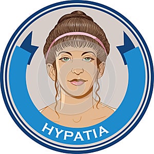 Hypatia, Ancient greek philosopher, vector