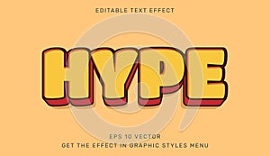 Hype editable text effect template in 3d style